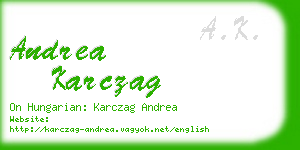 andrea karczag business card